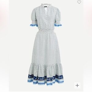 J. Crew smocked ruffle dress in cotton voile size small